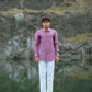 Deep Rosy Pink Pure Linen Solid Shirt