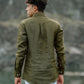 Olive Green Pure Linen Solid Shirt