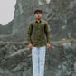 Olive Green Pure Linen Solid Shirt