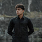Bold Black Pure Linen Solid Shirt